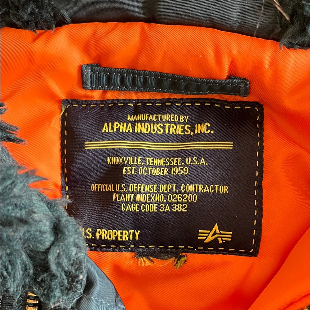 Alpha Industries Flying Man’s N-2B dark teal Fur-Trimmed Hooded Jacket - Picture 2 of 16